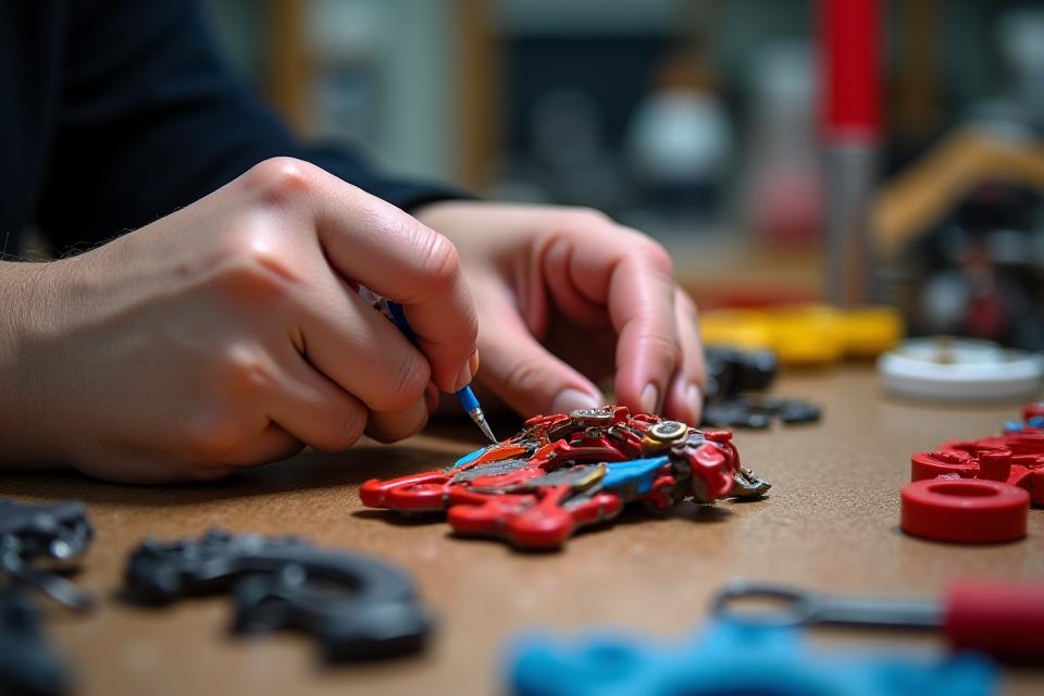 Accesorios detallados de cosplay en fabricación